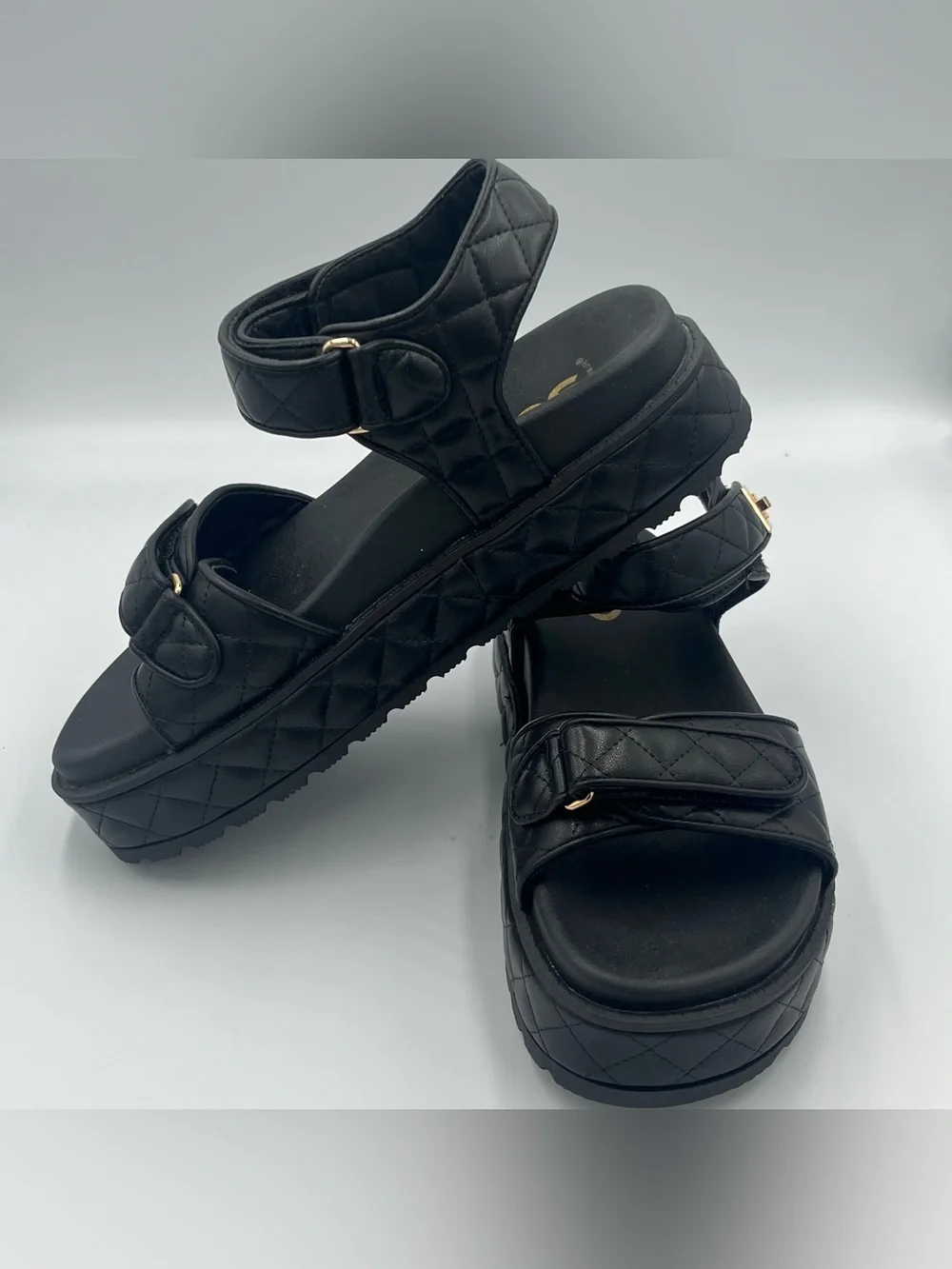 Sonoma Loreen Quilted Onyx Platform Sandals Women’s Size 7.5, 9.5, 10